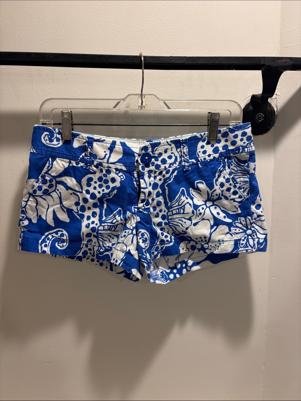 Blue & White Floral Print Lilly Pulitzer Shorts